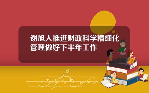 谢旭人推进财政科学精细化管理做好下半年工作