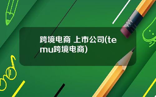 跨境电商 上市公司(temu跨境电商)