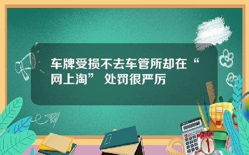 车牌受损不去车管所却在“网上淘” 处罚很严厉