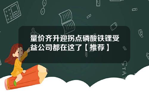 量价齐升迎拐点磷酸铁锂受益公司都在这了【推荐】