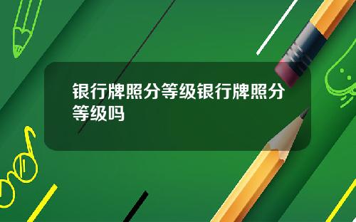 银行牌照分等级银行牌照分等级吗