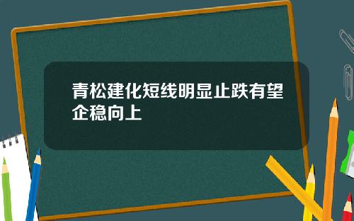 青松建化短线明显止跌有望企稳向上