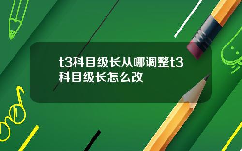 t3科目级长从哪调整t3科目级长怎么改