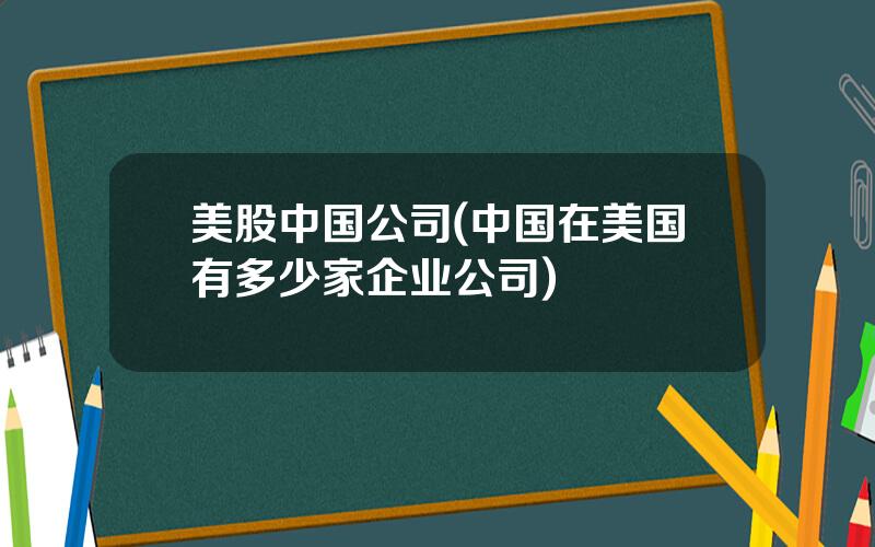 美股中国公司(中国在美国有多少家企业公司)