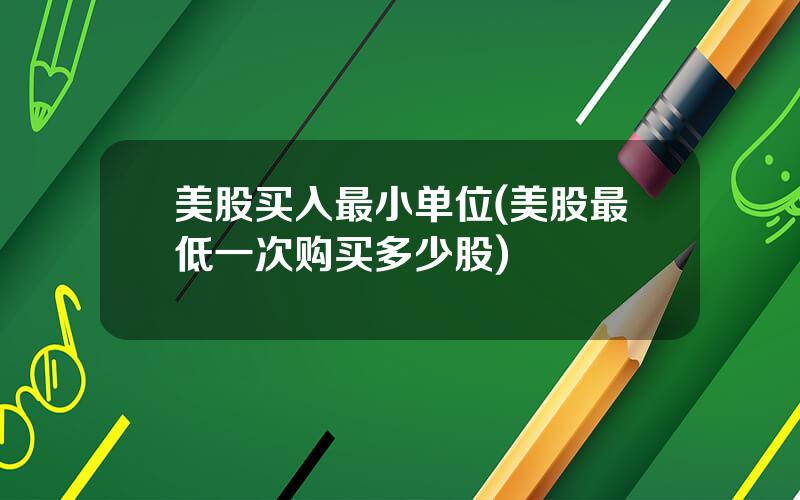 美股买入最小单位(美股最低一次购买多少股)