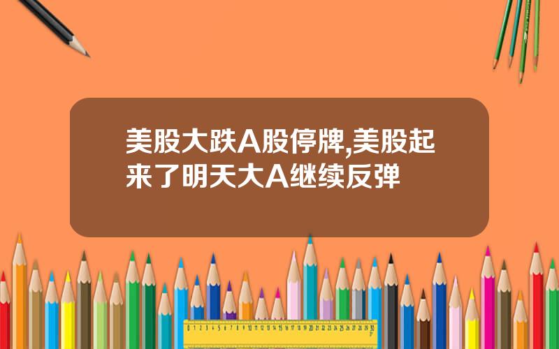美股大跌A股停牌,美股起来了明天大A继续反弹