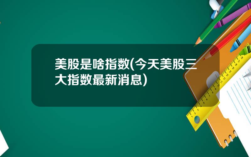 美股是啥指数(今天美股三大指数最新消息)