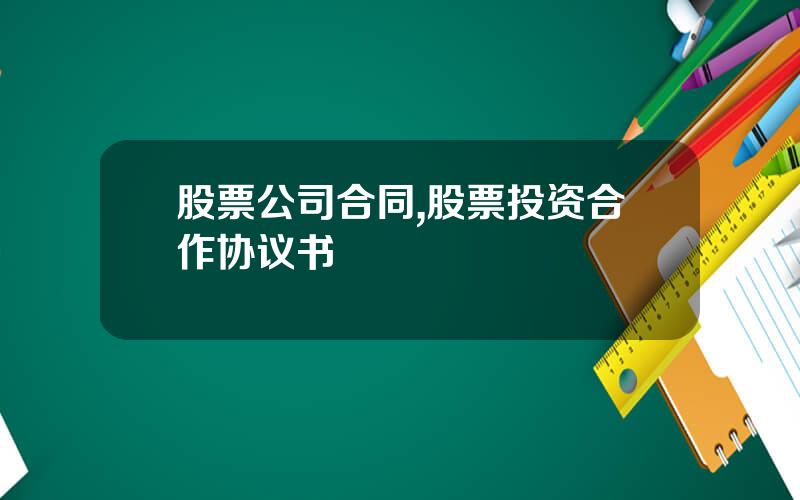 股票公司合同,股票投资合作协议书
