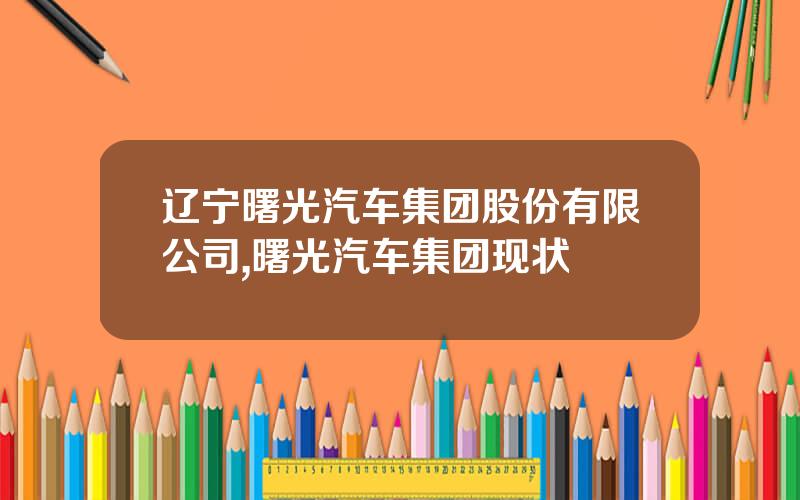 辽宁曙光汽车集团股份有限公司,曙光汽车集团现状