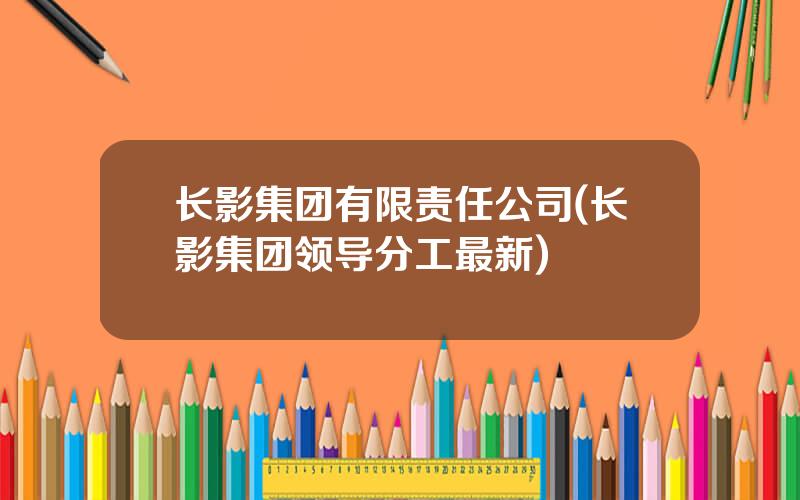 长影集团有限责任公司(长影集团领导分工最新)